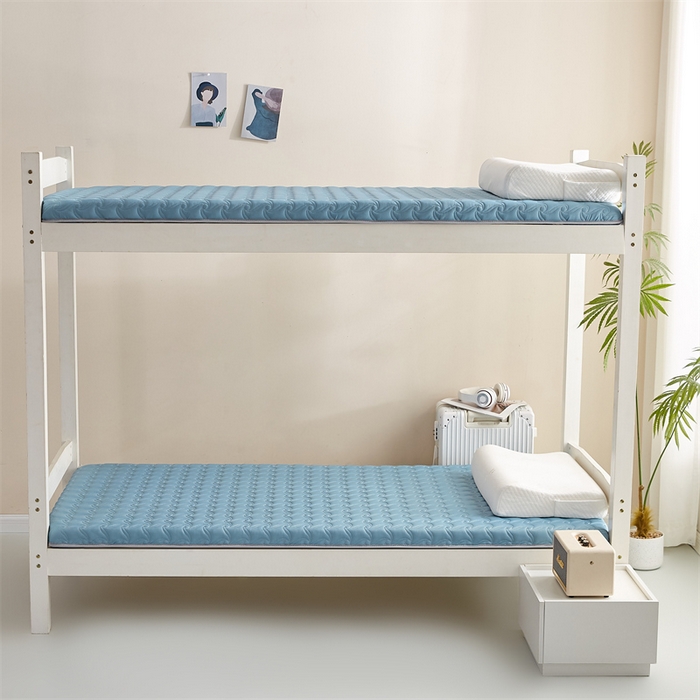 91家纺网 家纺一手货源 找家纺 寐珂 2025新款乳胶凉席床垫A类反面水洗棉加厚床垫学生宿舍床垫 繁星蓝