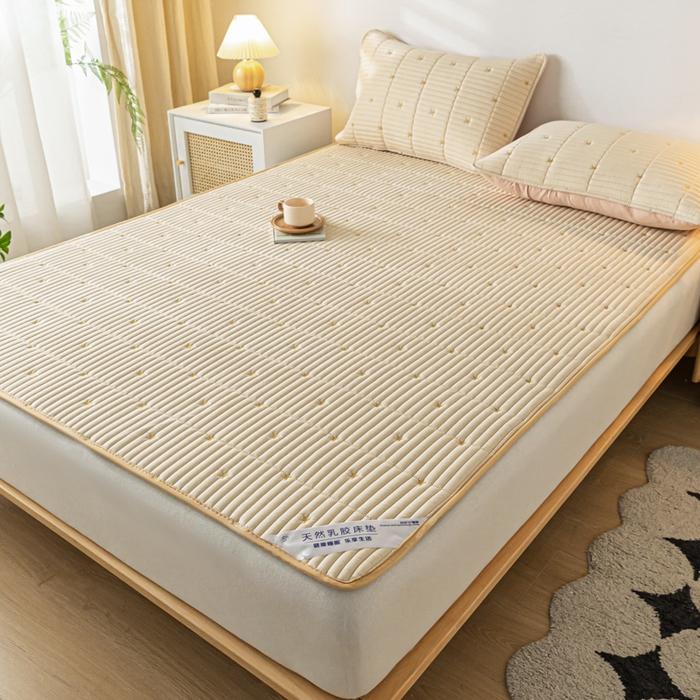 91家纺网 家纺一手货源 找家纺 鑫钰 2024新款1公分厚乳胶床垫薄款席梦思保护垫床护垫-星愿 乳胶床褥-星愿-奶糖咖