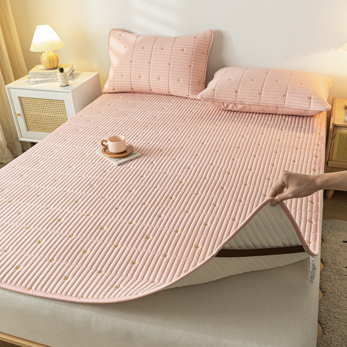 91家纺网 家纺一手货源 找家纺 鑫钰 2024新款1公分厚乳胶床垫薄款席梦思保护垫床护垫-星愿 乳胶床褥-星愿-安娜粉