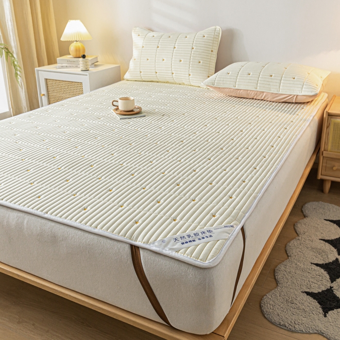 91家纺网 家纺一手货源 找家纺 鑫钰 2024新款1公分厚乳胶床垫薄款席梦思保护垫床护垫-星愿 乳胶床褥-星愿-雅白