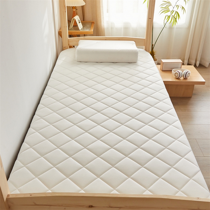 91家纺网 家纺一手货源 找家纺 寐珂 2025新款水洗棉大豆床垫 学生款 方格-贵族白