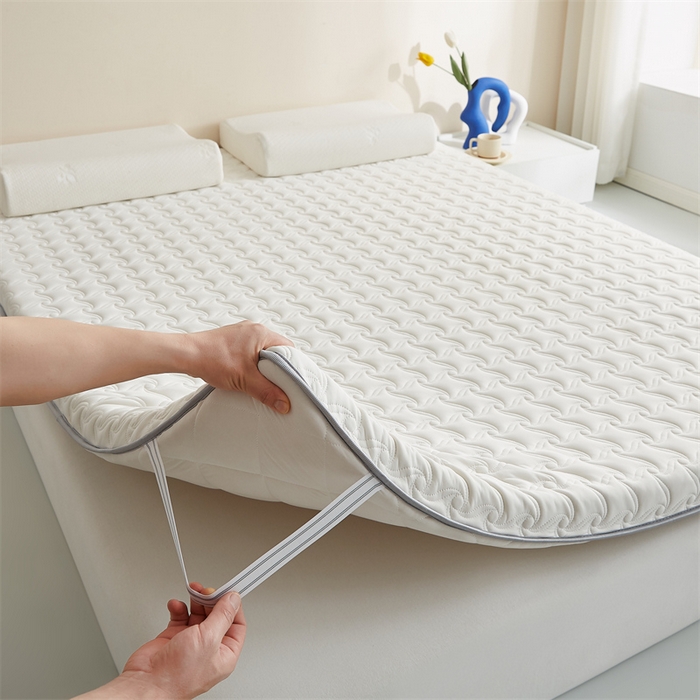 91家纺网 家纺一手货源 找家纺 寐珂 2025新款乳胶凉席床垫A类反面水洗棉加厚床垫学生宿舍床垫 贵族白