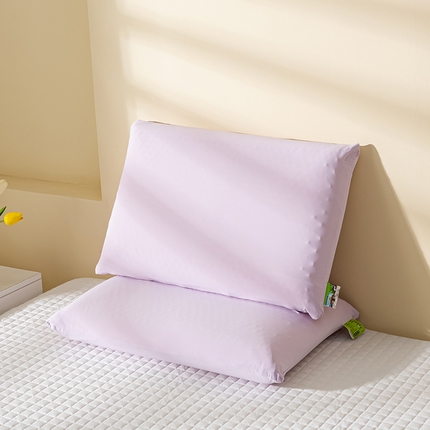 萌番宝 2024新款冰丝面包乳胶枕40*60厘米夏季天然乳胶枕锦氨纶冰凉枕套 紫色