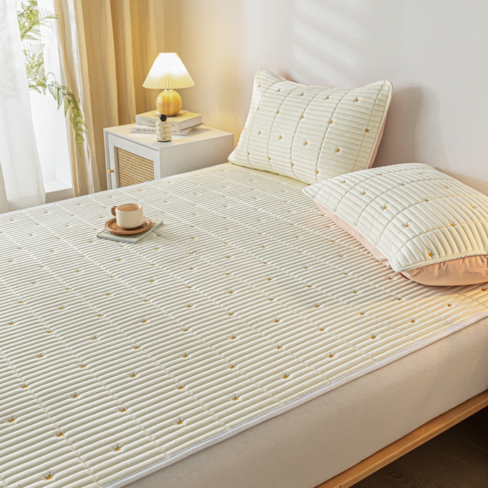 91家纺网 家纺一手货源 找家纺 鑫钰 2024新款1公分厚乳胶床垫薄款席梦思保护垫床护垫-星愿 乳胶床褥-星愿-雅白