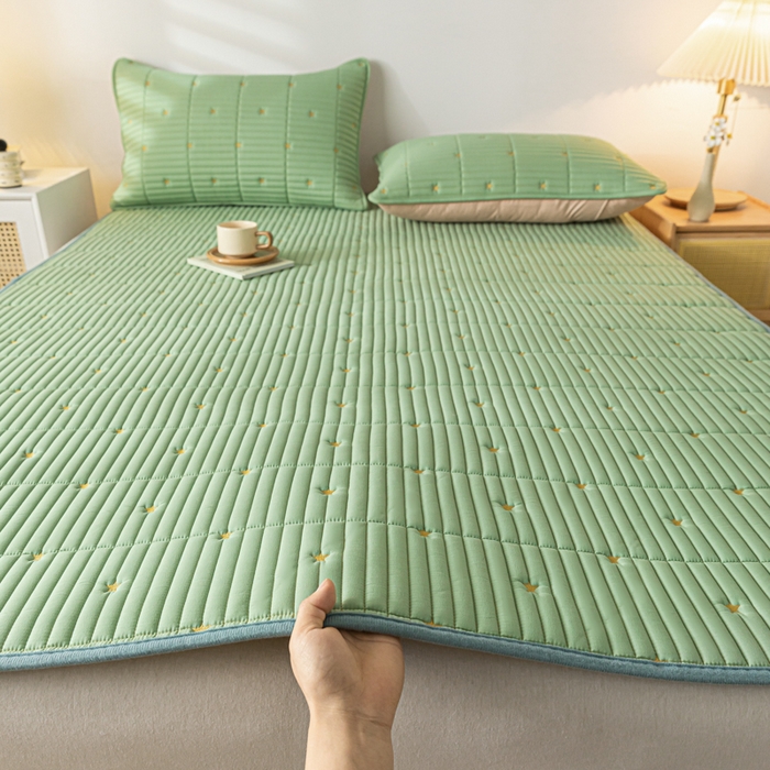 91家纺网 家纺一手货源 找家纺 鑫钰 2024新款1公分厚乳胶床垫薄款席梦思保护垫床护垫-星愿 乳胶床褥-星愿-云川绿