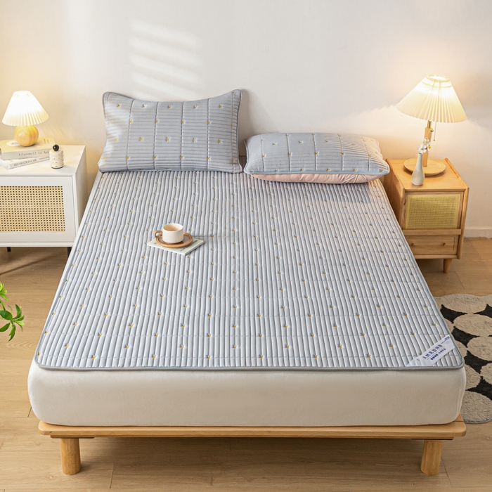 91家纺网 家纺一手货源 找家纺 鑫钰 2024新款1公分厚乳胶床垫薄款席梦思保护垫床护垫-星愿 乳胶床褥-星愿-柏林灰