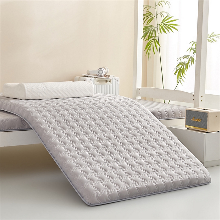 91家纺网 家纺一手货源 找家纺 寐珂 2025新款乳胶凉席床垫A类反面水洗棉加厚床垫学生宿舍床垫 绅士灰