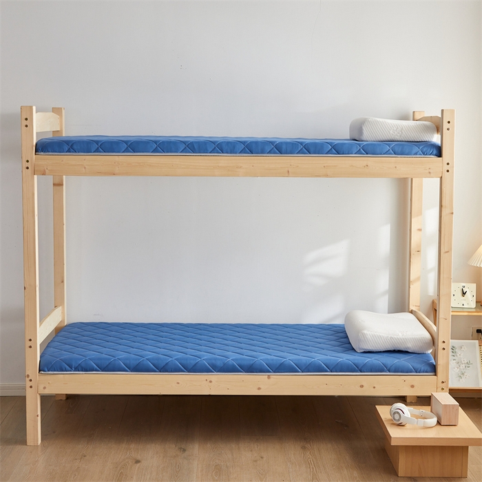 91家纺网 家纺一手货源 找家纺 寐珂 2025新款水洗棉大豆床垫 学生款 牛仔蓝