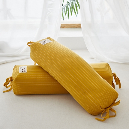 91家纺网 家纺一手货源 找家纺 乐可 2024新款全棉砂洗糖果荞麦枕20*58cm 全棉砂洗糖果荞麦枕-M7黄