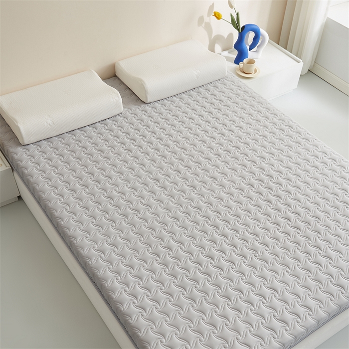 91家纺网 家纺一手货源 找家纺 寐珂 2025新款乳胶凉席床垫A类反面水洗棉加厚床垫学生宿舍床垫 绅士灰