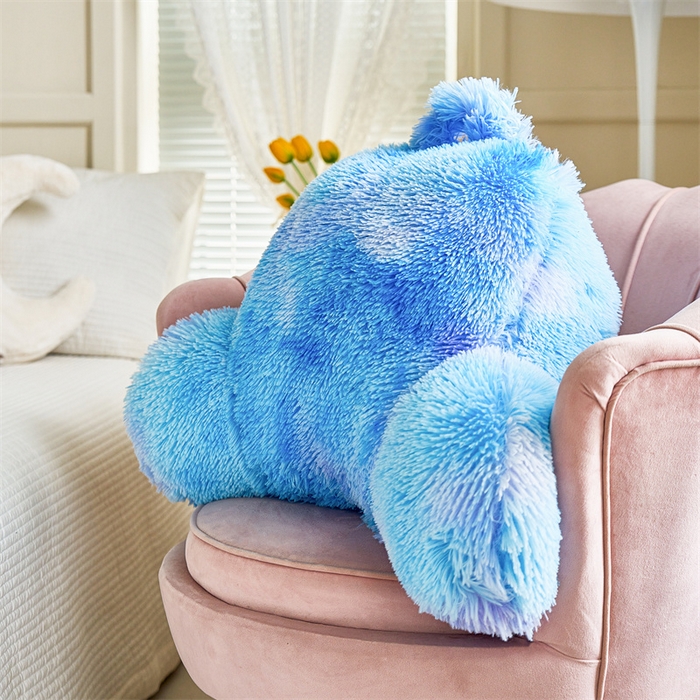 91家纺网 家纺一手货源 找家纺 品尚嘉 2025新款长毛绒拥抱式腰靠跨境外贸水貂绒靠垫沙发靠背 腰靠-星空蓝