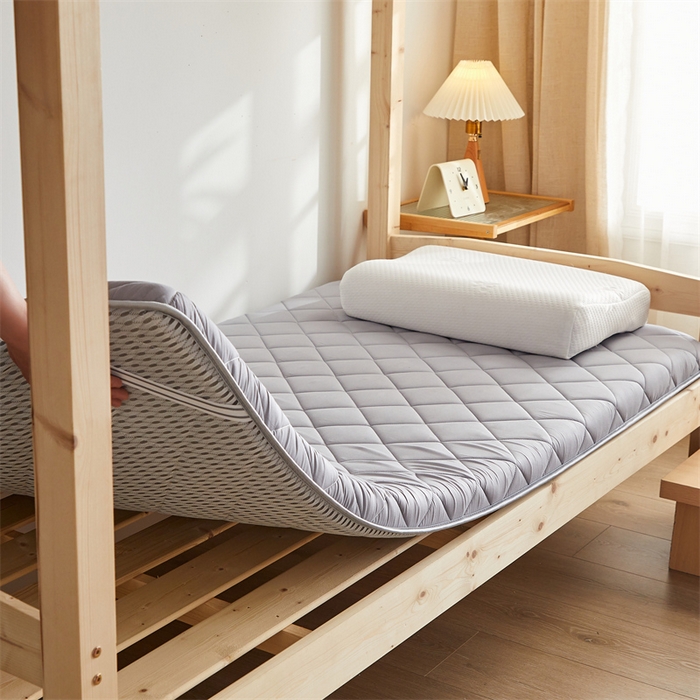 91家纺网 家纺一手货源 找家纺 寐珂 2025新款水洗棉大豆床垫 学生款 太空灰