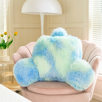 品尚嘉 2025新款长毛绒拥抱式腰靠跨境外贸水貂绒靠垫沙发靠背 腰靠-薄荷绿