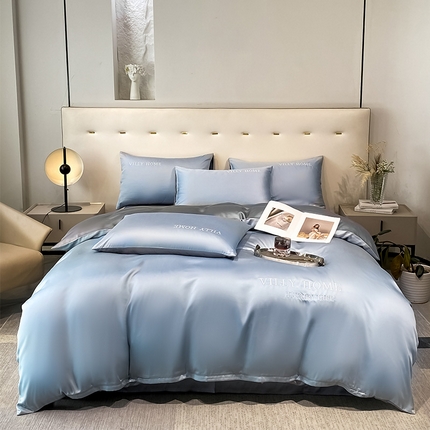 91家纺网 家纺一手货源 找家纺 （总）眠帛家居 2024新款水洗真丝绣花四件套-惟丽系列