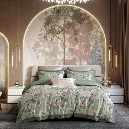 时亿家居 2024新款100支天丝棉数码四件套 香茗