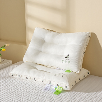 91家纺网 家纺一手货源 找家纺 （总）萌番宝 新款熊猫亲子枕-成人枕芯儿童低枕头学生宿舍枕芯护颈枕直播爆款 熊猫亲子成人款