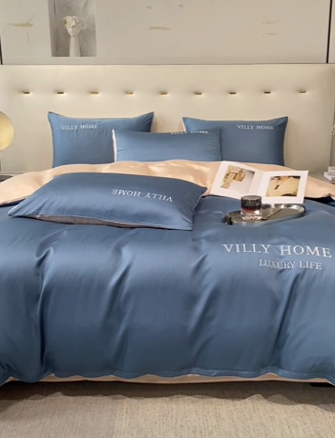 91家纺网 家纺一手货源 找家纺 （总）眠帛家居 2024新款水洗真丝绣花四件套-惟丽系列