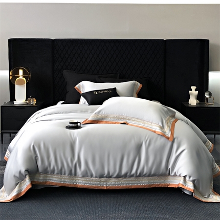 （总）馨蕊家居 2024新款80s兰精天丝刺绣四件套-露晞