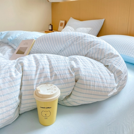 91家纺网 家纺一手货源 找家纺 （总）漫仙阁家纺 2024新款简约条纹系列四件套