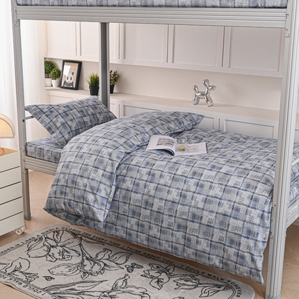 91家纺网 家纺一手货源 找家纺 喜四方 2024新款全棉磨毛印花学生三件套邂逅兰