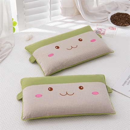 91家纺网 家纺一手货源 找家纺 （总）仁宇枕业 2024新款婴幼儿童荞麦枕芯+枕套全棉水洗棉笑脸卡通兔系列亲子学生枕头