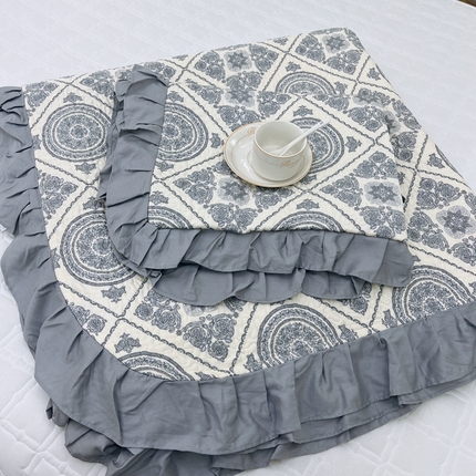 暖居 2024新款夏季凉感云小棉森氧棉50棉50天丝床盖三件套 伦廓