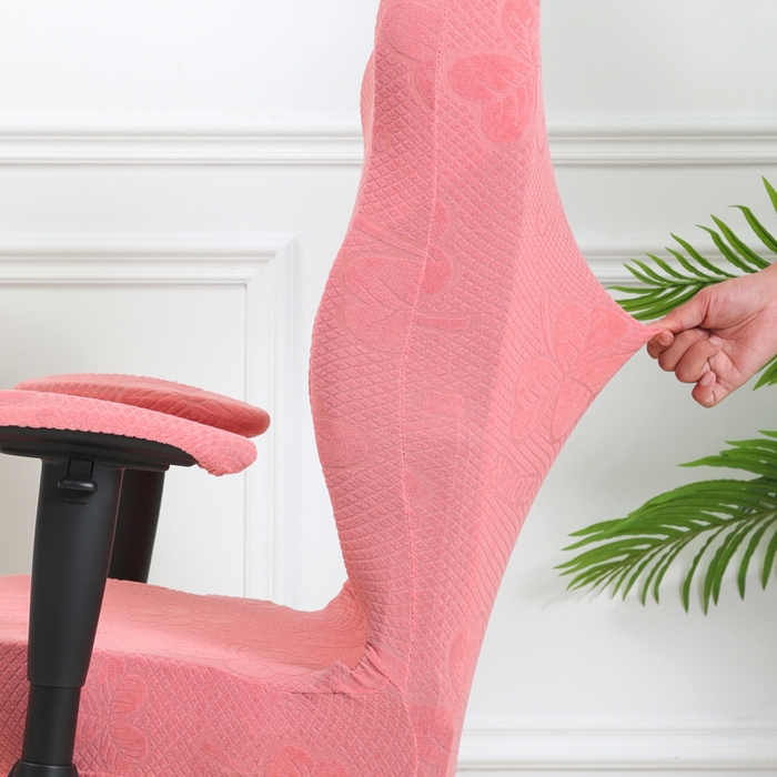 91家纺网 家纺一手货源 找家纺 千彤沙发垫 2024新款三叶草电竞椅子套 三叶草-豆沙