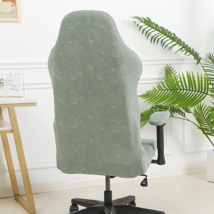 91家纺网 家纺一手货源 找家纺 千彤沙发垫 2024新款小树叶电竞椅子套 小树叶-豆绿