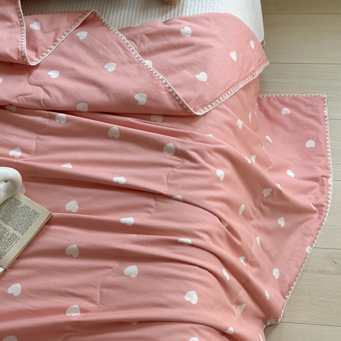 91家纺网 家纺一手货源 找家纺 （总）洋铭区 2024新款贝壳边全棉印花夏被