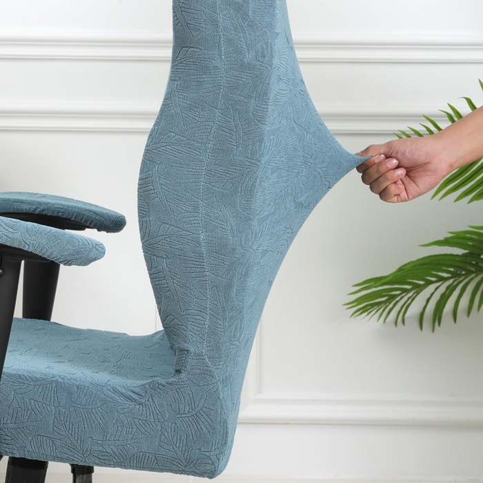 91家纺网 家纺一手货源 找家纺 千彤沙发垫 2024新款小树叶电竞椅子套 小树叶-水蓝