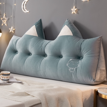 91家纺网 家纺一手货源 找家纺 碧尔家居 2025新款猫三角床头靠垫床上靠枕软包靠背抱枕 猫三角-莫兰迪兰