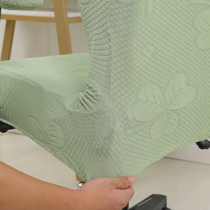 91家纺网 家纺一手货源 找家纺 千彤沙发垫 2024新款三叶草电竞椅子套 三叶草-浅绿