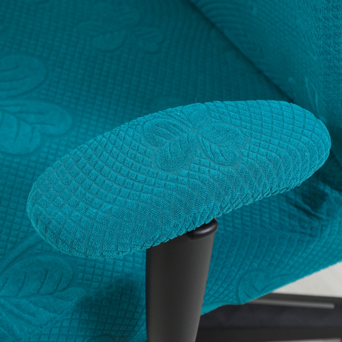 91家纺网 家纺一手货源 找家纺 千彤沙发垫 2024新款三叶草电竞椅子套 三叶草-孔雀蓝