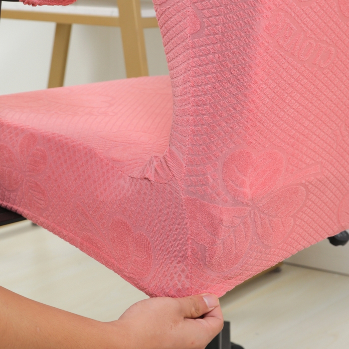 91家纺网 家纺一手货源 找家纺 千彤沙发垫 2024新款三叶草电竞椅子套 三叶草-豆沙