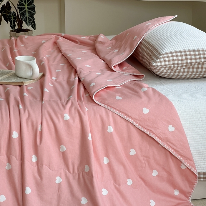 91家纺网 家纺一手货源 找家纺 （总）洋铭区 2024新款贝壳边全棉印花夏被