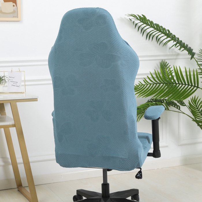 91家纺网 家纺一手货源 找家纺 千彤沙发垫 2024新款三叶草电竞椅子套 三叶草-水蓝