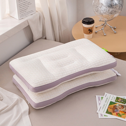 91家纺网 家纺一手货源 找家纺 芯宜佳 2024新款儿童定型枕新款时尚极简超柔针织护颈枕软枕芯针织软枕 六分区深海睡眠枕 粉色30*50cm/只