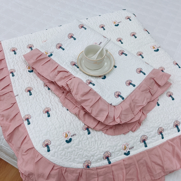 91家纺网 家纺一手货源 找家纺 暖居 2024新款夏季凉感云小棉森氧棉50棉50天丝床盖三件套 纷纷乐园