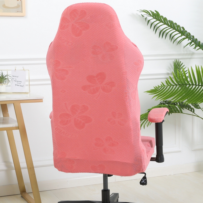 91家纺网 家纺一手货源 找家纺 千彤沙发垫 2024新款三叶草电竞椅子套 三叶草-豆沙