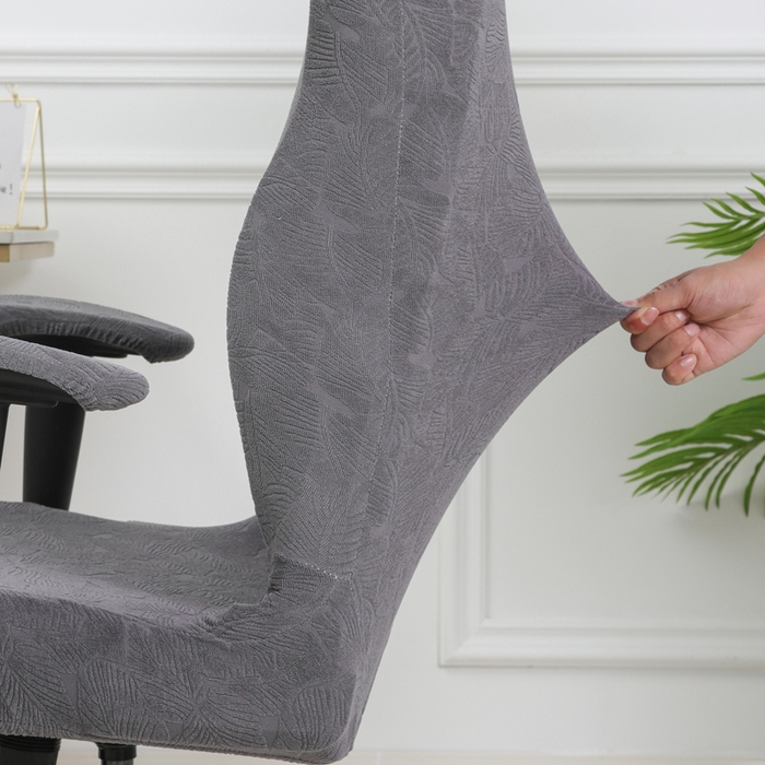 91家纺网 家纺一手货源 找家纺 千彤沙发垫 2024新款小树叶电竞椅子套 小树叶-深灰