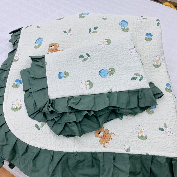 91家纺网 家纺一手货源 找家纺 暖居 2024新款夏季凉感云小棉森氧棉50棉50天丝床盖三件套 丛林小熊