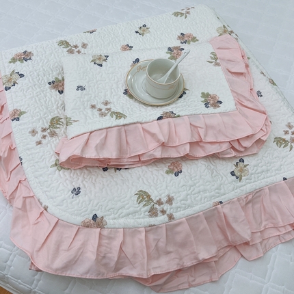 暖居 2024新款夏季凉感云小棉森氧棉50棉50天丝床盖三件套 町花粉