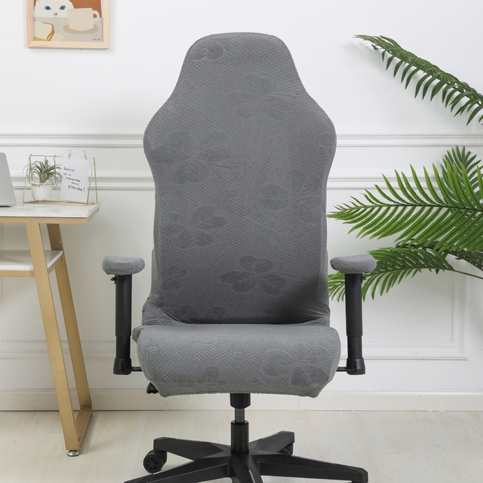 91家纺网 家纺一手货源 找家纺 千彤沙发垫 2024新款三叶草电竞椅子套 三叶草-深灰