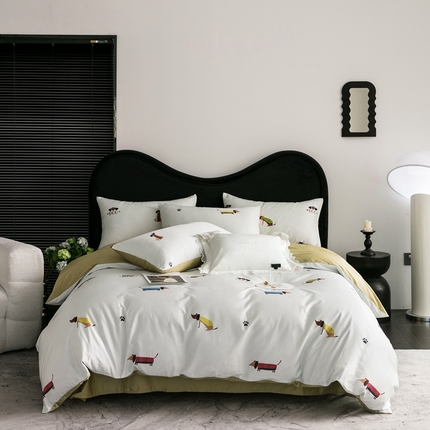 91家纺网 家纺一手货源 找家纺 佳汐蓝家纺 2024春夏新品【御棉数码印花】--卡通 机动狗 玉