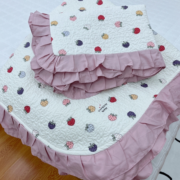 91家纺网 家纺一手货源 找家纺 暖居 2024新款夏季凉感云小棉森氧棉50棉50天丝床盖三件套 草莓芝士