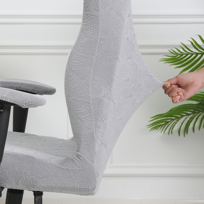 91家纺网 家纺一手货源 找家纺 千彤沙发垫 2024新款小树叶电竞椅子套 小树叶-银灰