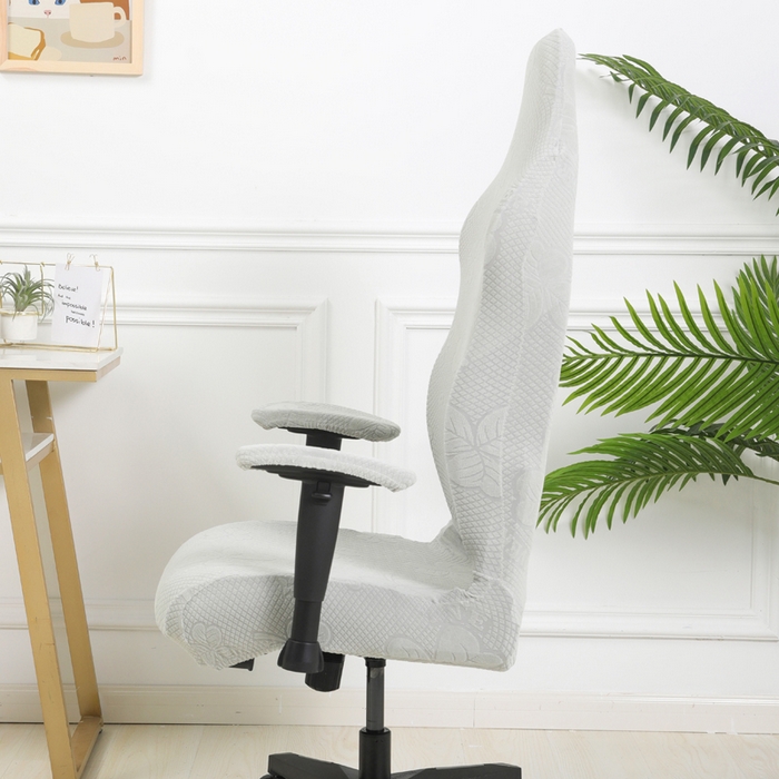 91家纺网 家纺一手货源 找家纺 千彤沙发垫 2024新款三叶草电竞椅子套 三叶草-银灰