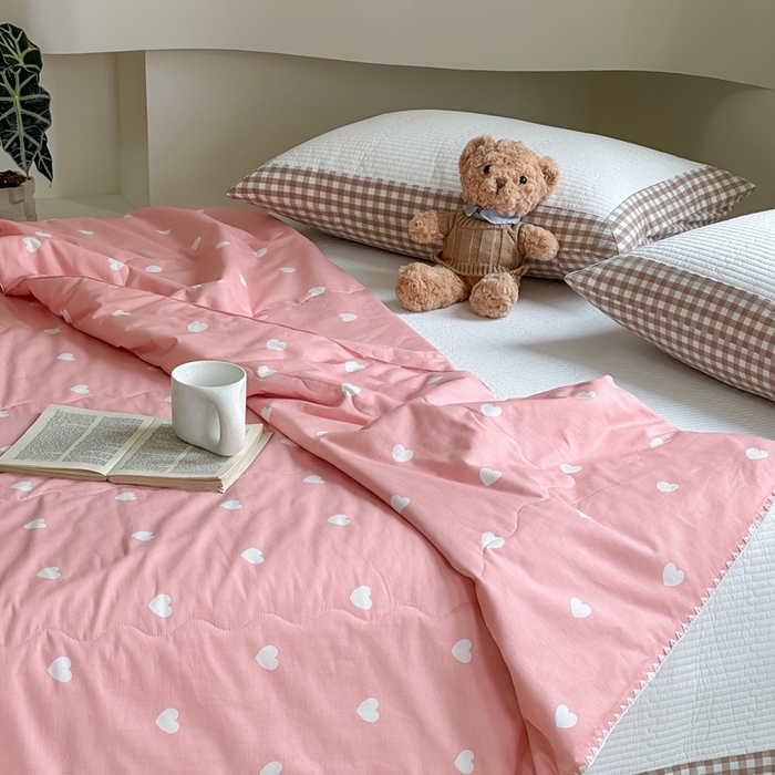 91家纺网 家纺一手货源 找家纺 （总）洋铭区 2024新款贝壳边全棉印花夏被