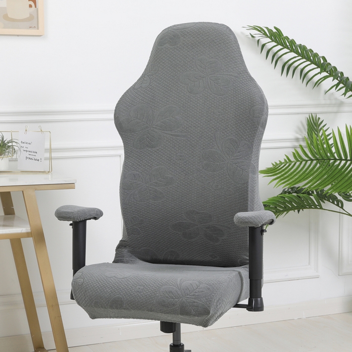 91家纺网 家纺一手货源 找家纺 千彤沙发垫 2024新款三叶草电竞椅子套 三叶草-深灰