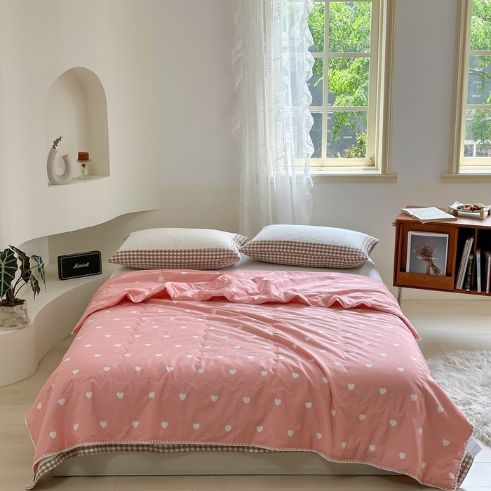 91家纺网 家纺一手货源 找家纺 （总）洋铭区 2024新款贝壳边全棉印花夏被